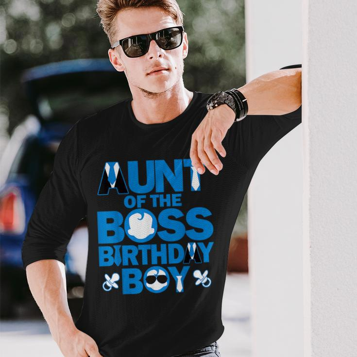 Aunt Of The Boss Birthday Boy Baby Family Party Decorations Long Sleeve T-Shirt Gifts for Him