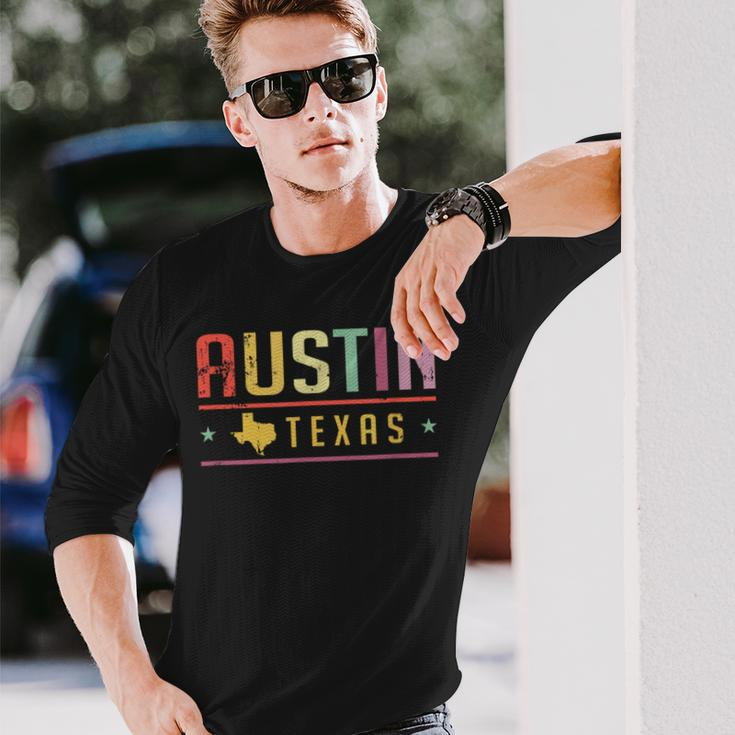 Austin Texas Souvenir Retro Austin Texas Long Sleeve T-Shirt Gifts for Him