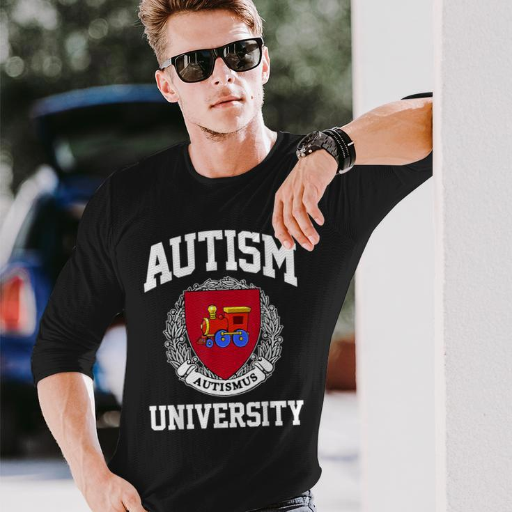 Autism Awareness University Puzzle Pieces Support Autismus Long Sleeve T-Shirt Gifts for Him
