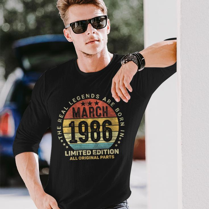 Awesome March 1986 Vintage 38Th Birthday Made In 1986 Long Sleeve T-Shirt Gifts for Him