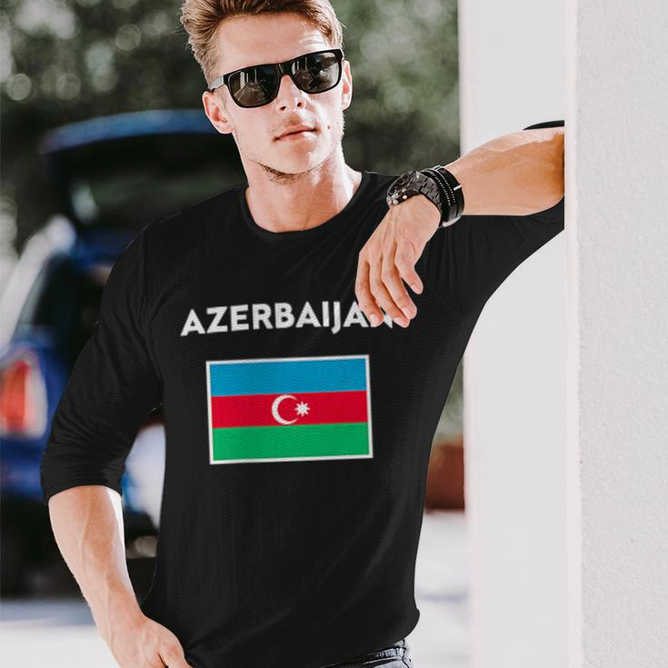 Azerbaijan Flag Azerbaijan S Langarmshirts Geschenke für Ihn