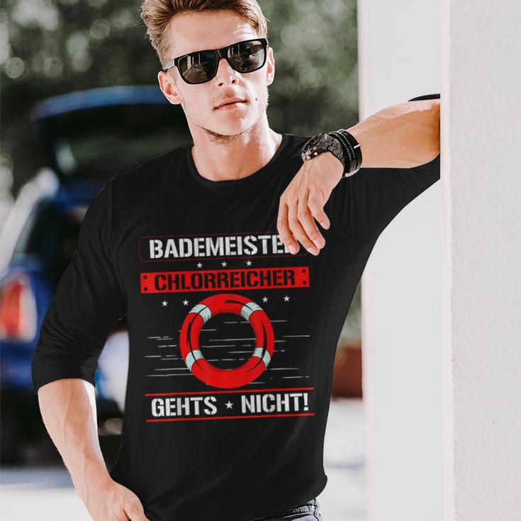 Bademeister Chlorreich Geht Nicht Chlorine Poolboy Langarmshirts Geschenke für Ihn