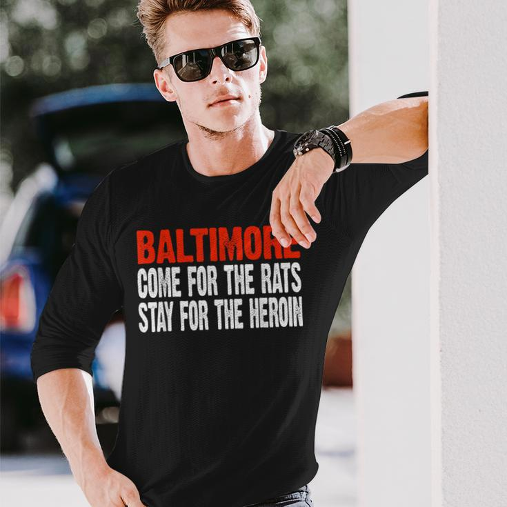 Baltimore Rats And Heroin Political Long Sleeve T-Shirt Gifts for Him