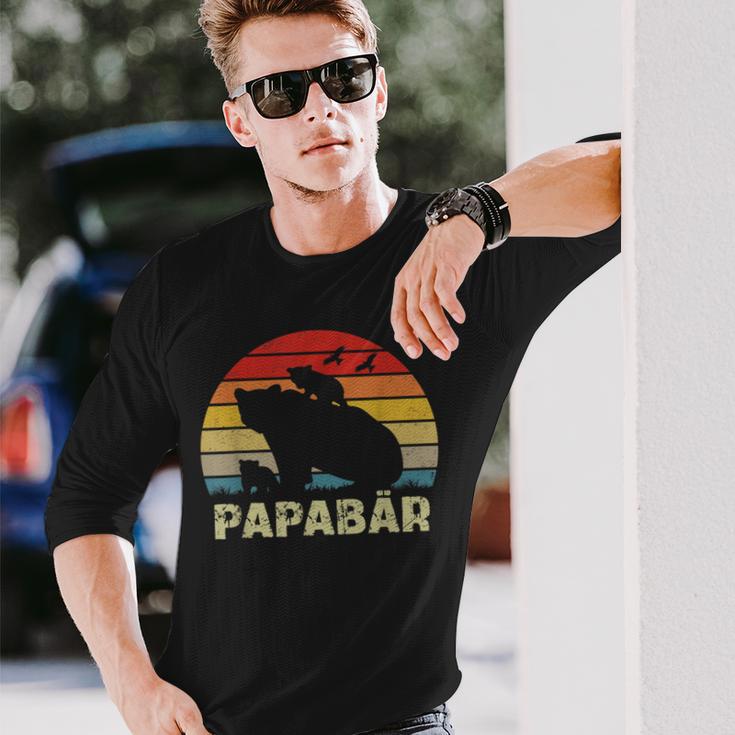 Bär Papaatertag Retro Papa Bär Langarmshirts Geschenke für Ihn