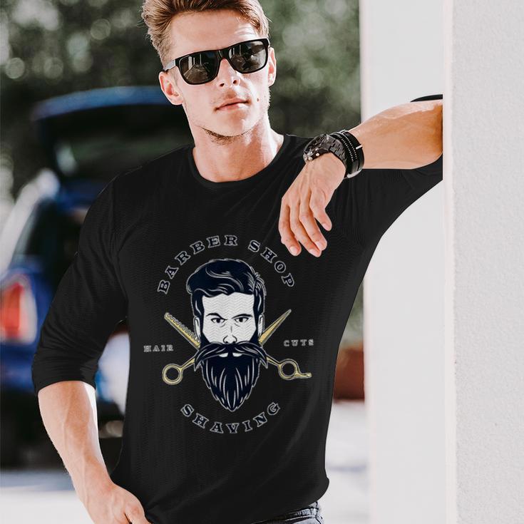 Barber Shop Hairdresser Idea Langarmshirts Geschenke für Ihn