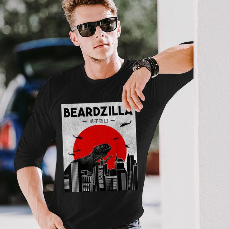 Bearded Dragon Beardzilla Lizard Lover Reptile Lover Long Sleeve T-Shirt Gifts for Him