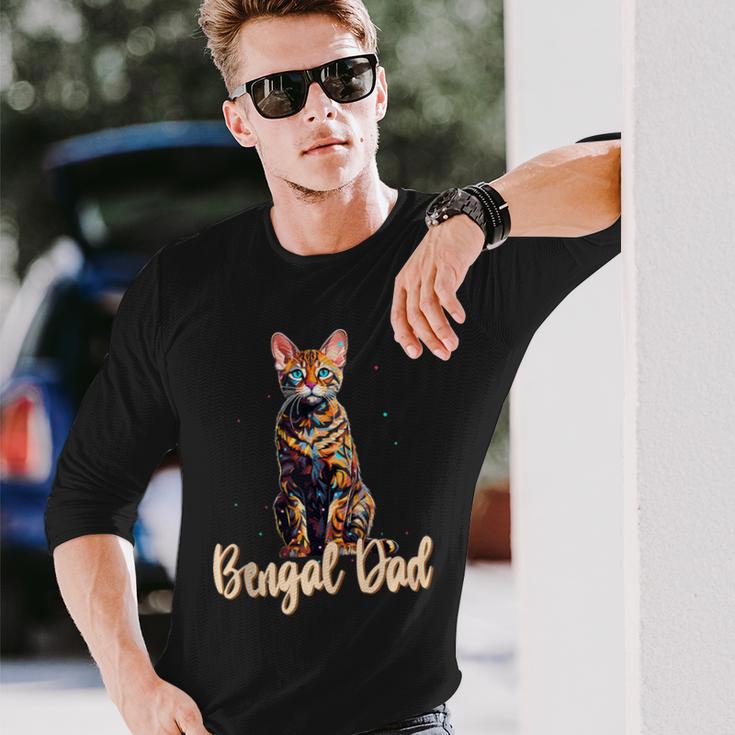 Bengal Katzen-Papa Cat Dad Daddy Father Haustiere Familie Langarmshirts Geschenke für Ihn