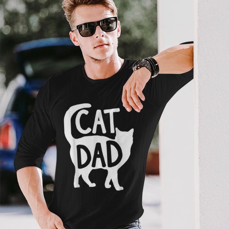 Best Cat Dad Fathers Day Men Kitty Daddy Papa Father's Day Long Sleeve T-Shirt Gifts for Him