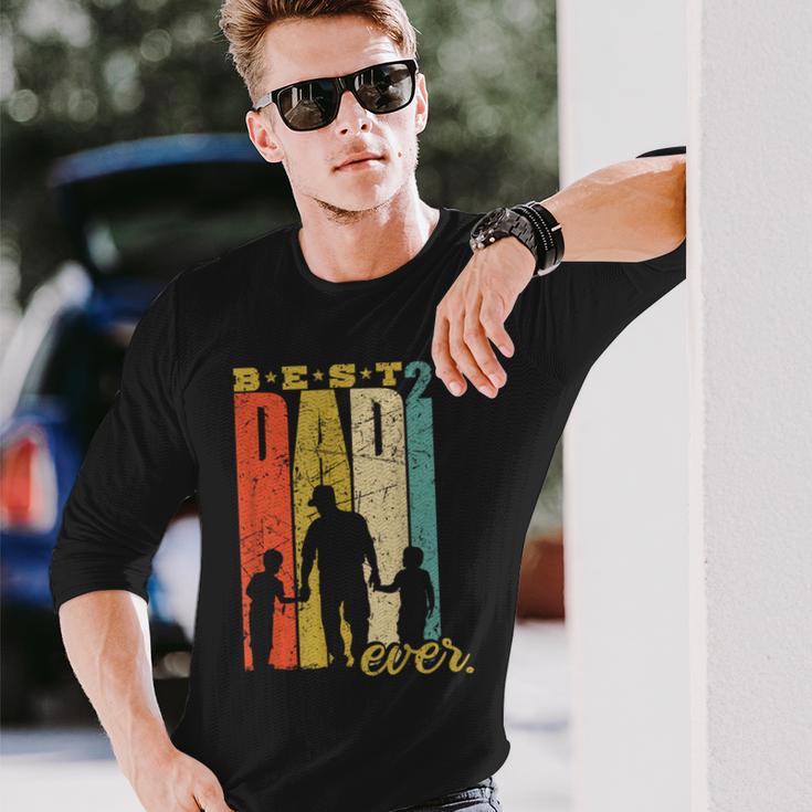 Best Dad Ever Papa 2 Söhne Double Dad Langarmshirts Geschenke für Ihn