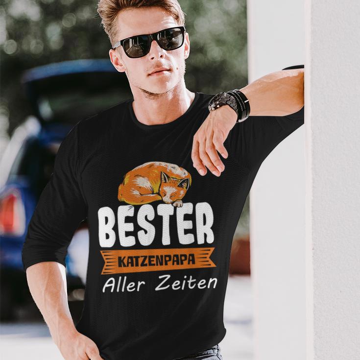 Bester Katzenpapa Aller Zeit Langarmshirts Geschenke für Ihn