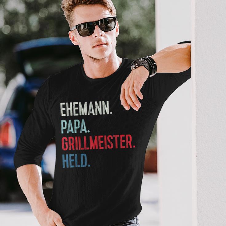 Bester Papa Grillmeister Held Grillen Bester Husann German L Langarmshirts Geschenke für Ihn