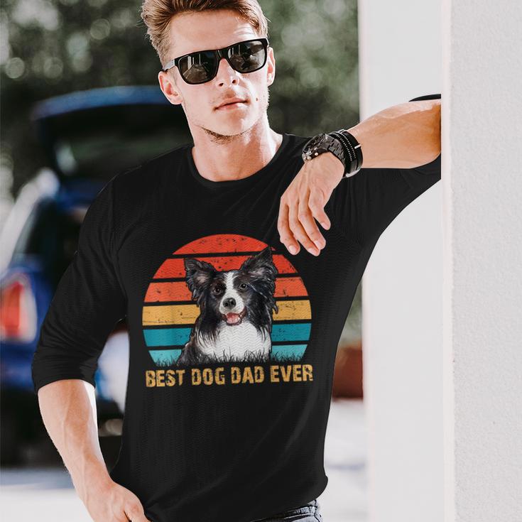 Besthund Papa Allzeit Best Dog Papa Alltimesintage Border Collie Langarmshirts Geschenke für Ihn