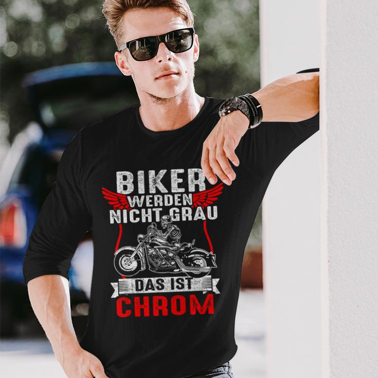 With Biker Werden Nicht Grau Das Ist Chrome Motorcycle Rider Biker S Langarmshirts Geschenke für Ihn