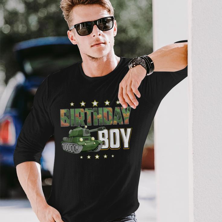 Birthday Boy Army Soldier Birthday Military Themed Camo Long Sleeve T-Shirt Gifts for Him