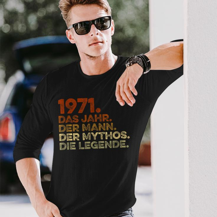 Birthday Vintage 1971 Man Myth Legend Langarmshirts Geschenke für Ihn