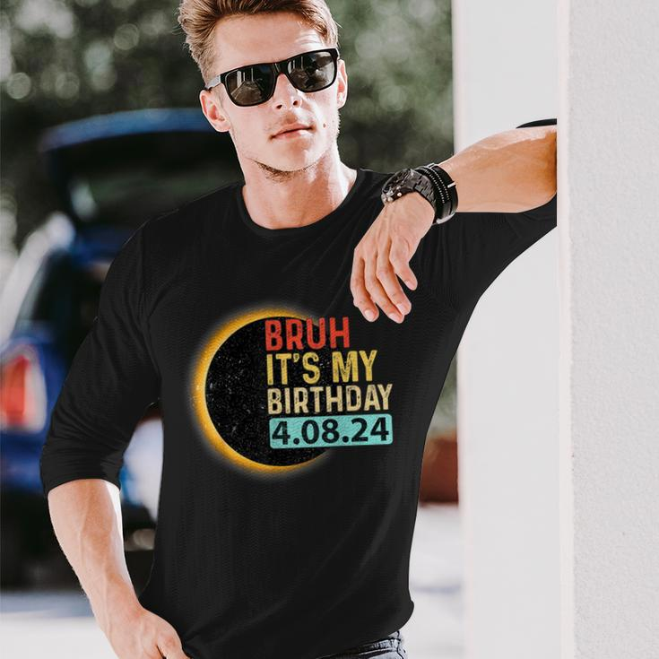 Birthday Total Solar Eclipse Party April 8 2024 Totality Long Sleeve T-Shirt Gifts for Him