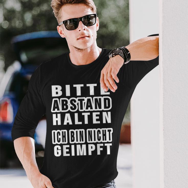 Bitte Abstand Halten Ich Bin Nicht Geimpft Bitte S Langarmshirts Geschenke für Ihn