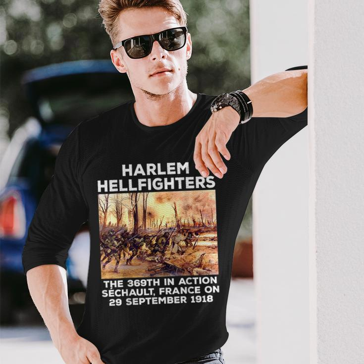 Black Military History Usa Black History Harlem Hellfighters Long Sleeve T-Shirt Gifts for Him