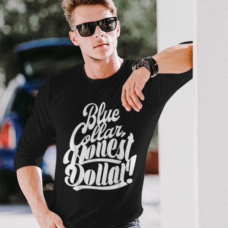 Blue Collar Skilled Labor Day American Worker Vintage Long Sleeve T-Shirt Gifts for Him