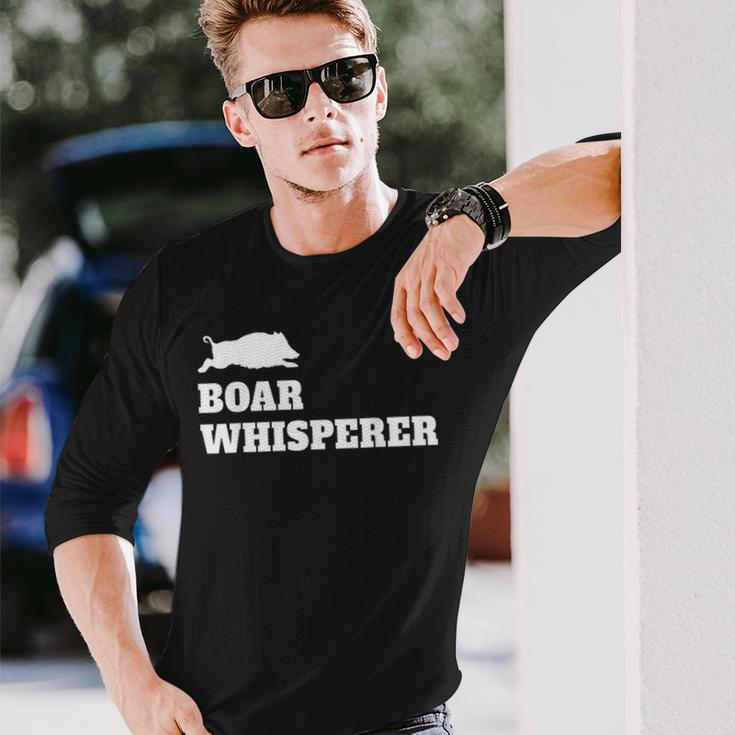 Boar Whisperer Hunting Season Wild Pigs Hog Hunters Long Sleeve T-Shirt Gifts for Him