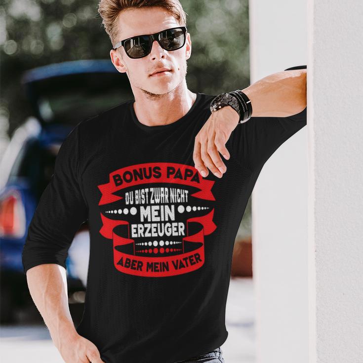 Bonuspapa Step Dad Bonus Dad Langarmshirts Geschenke für Ihn