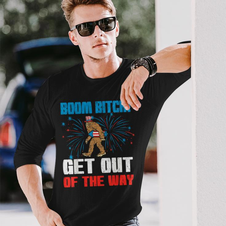 Boom Bitch Get Out The Way Retro 4Th Of July Patriotic Long Sleeve T-Shirt Gifts for Him