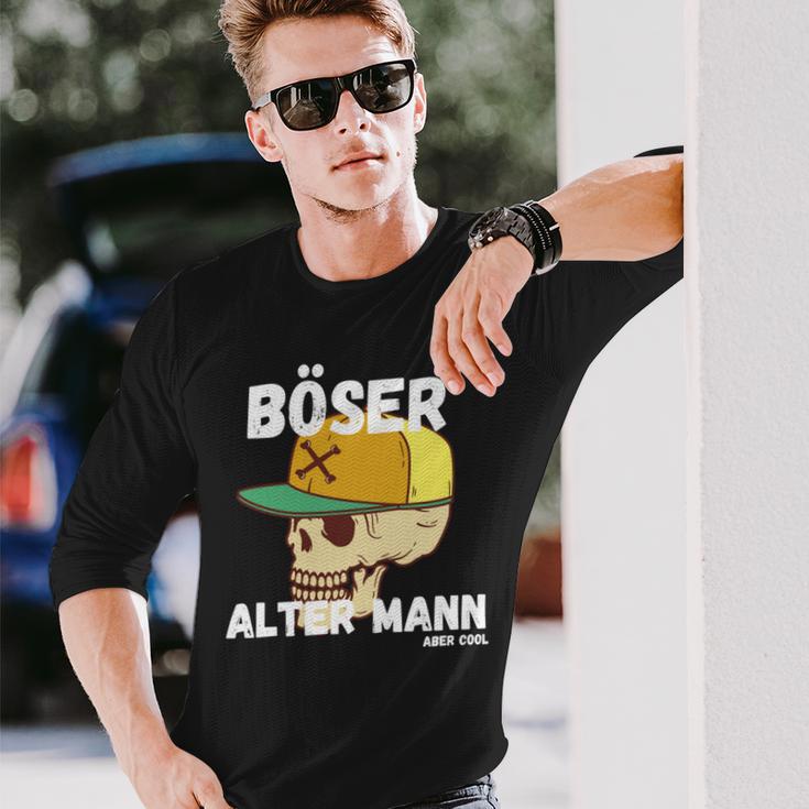 Böser Alter Mann Papa Opa Totenkopf Skullintage Spruch Langarmshirts Geschenke für Ihn