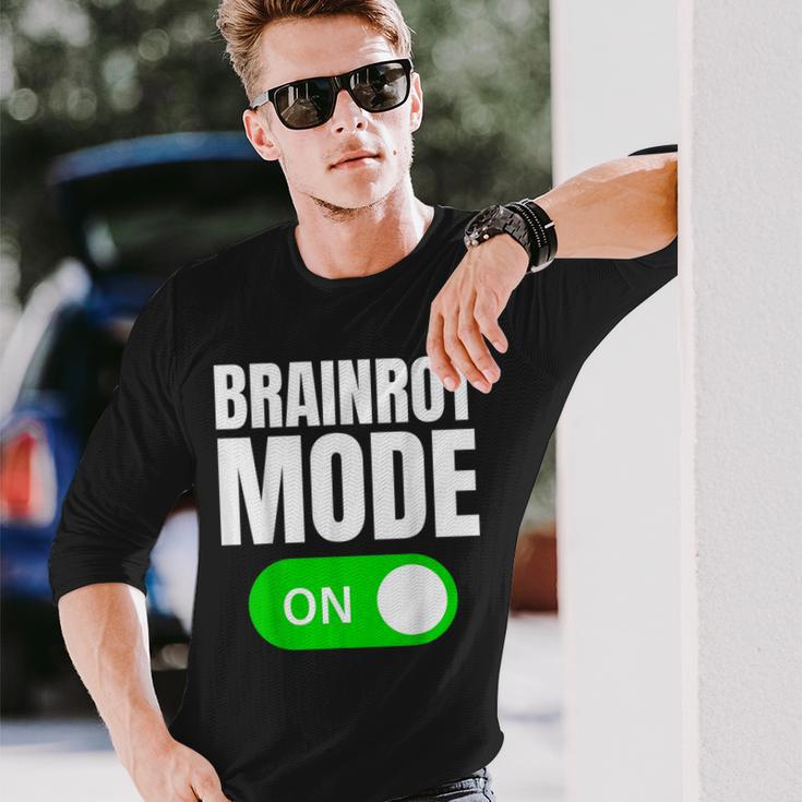 Brainrot On Meme Social Media Long Sleeve T-Shirt Gifts for Him