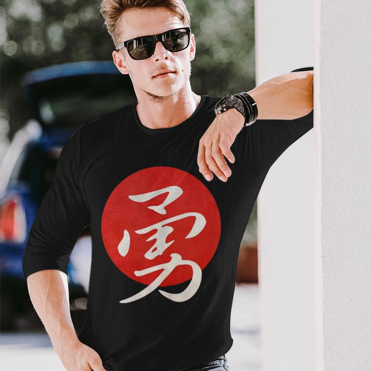 Bravery Japanese Writing Long Sleeve T-Shirt Gifts for Him