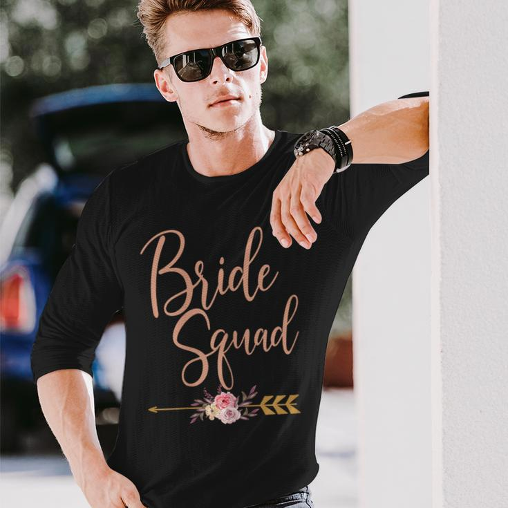 Bride Squad Bridal Shower Bridesmaid Wedding Party Long Sleeve T-Shirt Gifts for Him