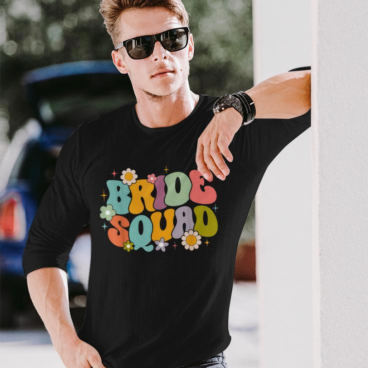 Bride Squad Bridesmaid Proposal Bridal Shower Wedding Party Long Sleeve T-Shirt Gifts for Him