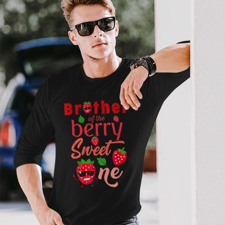 Brother Of The Berry Sweet One Strawberry First Birthday Long Sleeve T-Shirt Gifts for Him