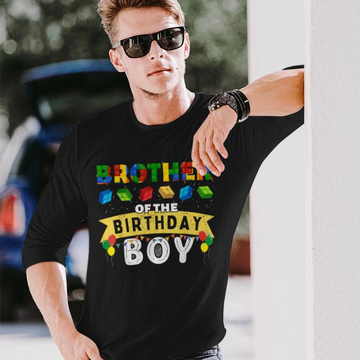 Brother Of The Birthday Boy Building Blocks Master Builder Long Sleeve T-Shirt Gifts for Him