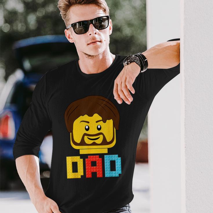 Building Bricks Blocks Dad Master Builder Family Matching Long Sleeve T-Shirt Gifts for Him