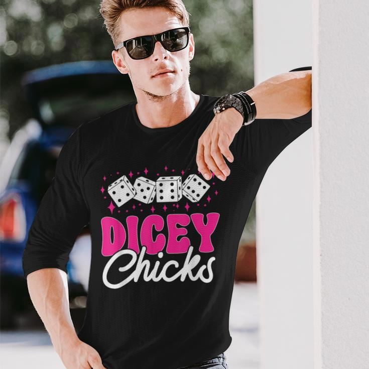 Bunco Game Dicey Chicks Bunco Long Sleeve T-Shirt Gifts for Him