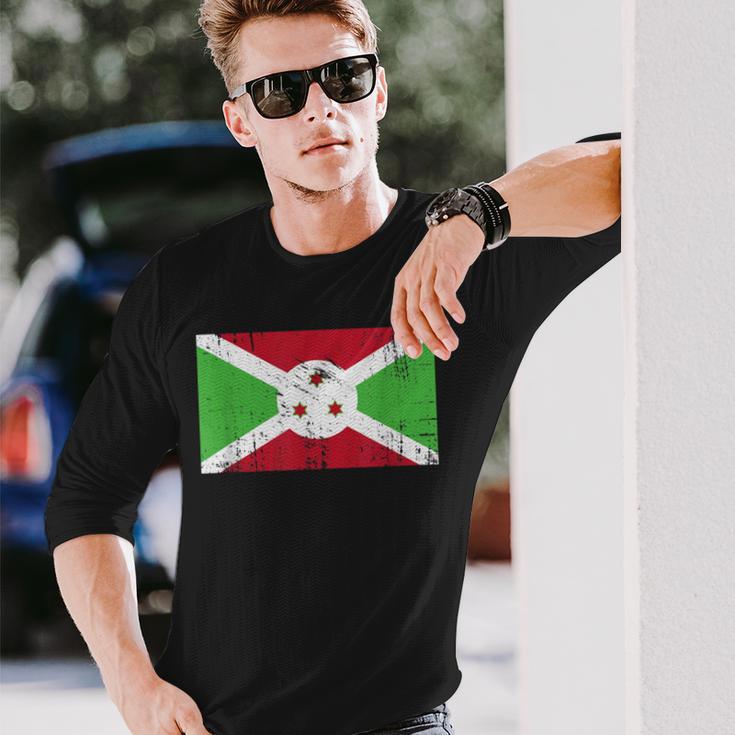 Burundi Flagge-Fahne Geschenk Fußball-Fan Sport Langarmshirts Geschenke für Ihn