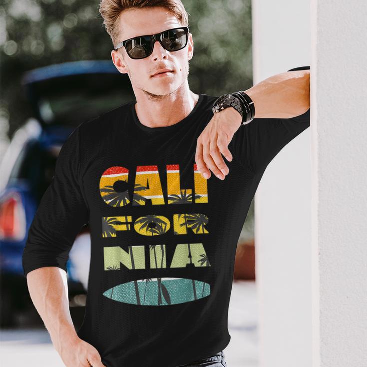 California Surfing Vintage Retro Surf Summer Surfer Long Sleeve T-Shirt Gifts for Him