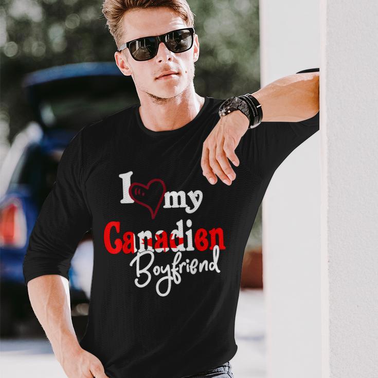 Canada I Love Canadien Boyfriend Couple Matching Long Sleeve T-Shirt Gifts for Him