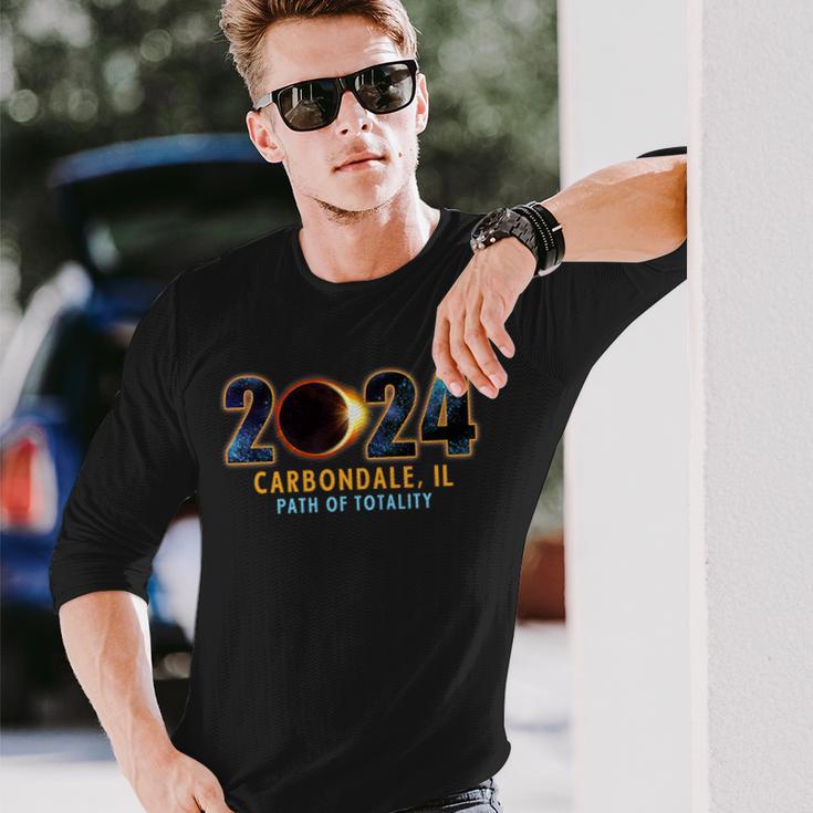 Carbondale Illinois Total Solar Eclipse 2024 Long Sleeve T-Shirt Gifts for Him