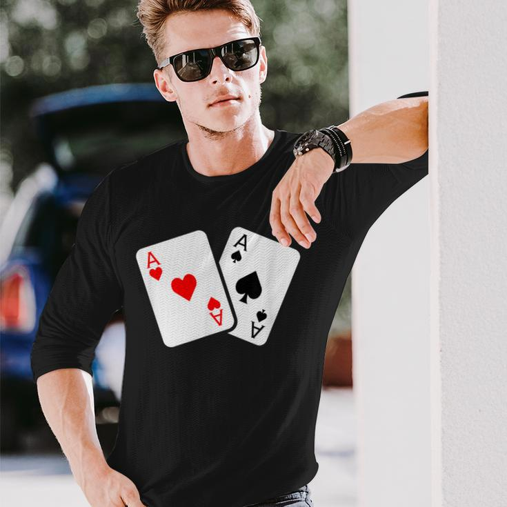 Card Game Spades And Heart As Cards For Skat And Poker Langarmshirts Geschenke für Ihn