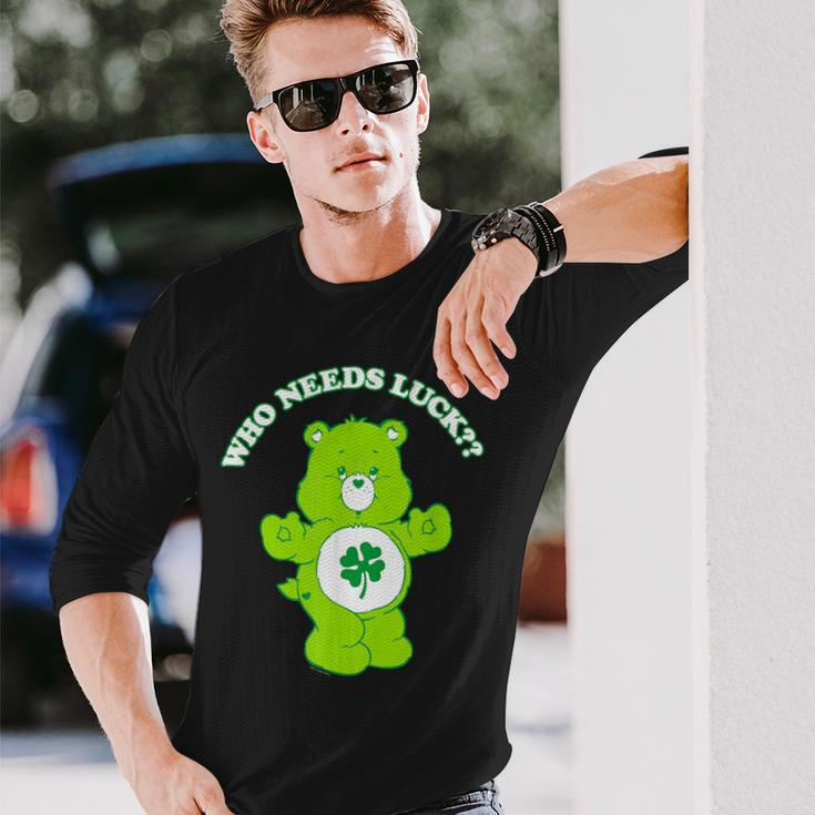 Care Bears St Patrick's Day Good Luck Bear Who Needs Luck Long Sleeve T-Shirt Gifts for Him