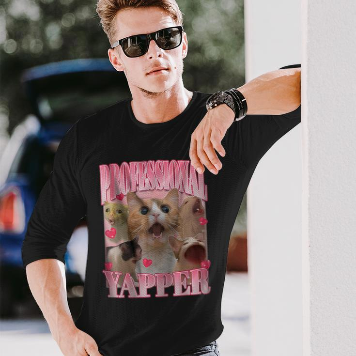 Cat Professional Yapper Oddly Specific Meme Long Sleeve T-Shirt Gifts for Him