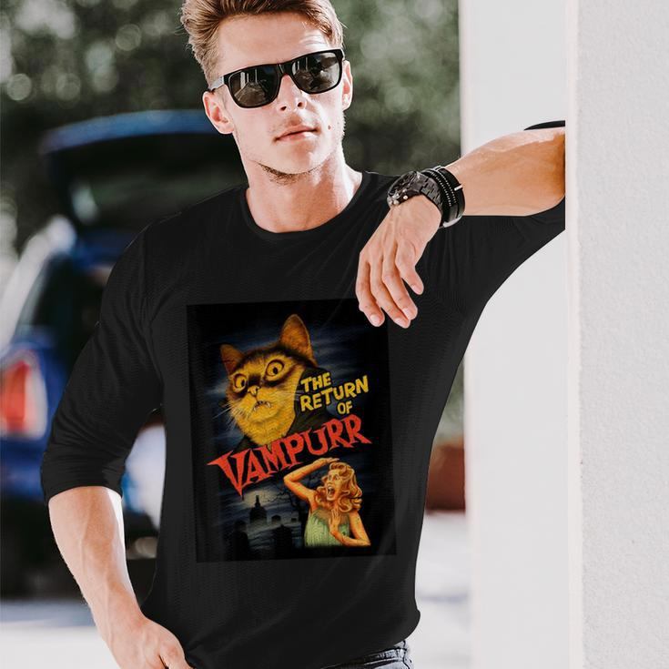 Cat Vampire Classic Horror Movie Graphic Long Sleeve T-Shirt Gifts for Him