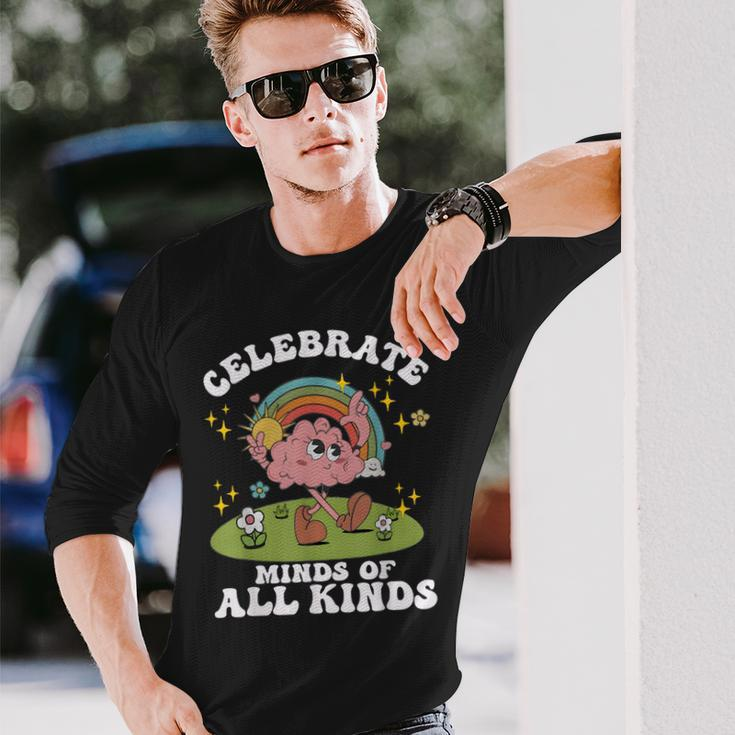 Celebrate Minds Of All Kinds Neurodiversity Autism Awareness Long Sleeve T-Shirt Gifts for Him