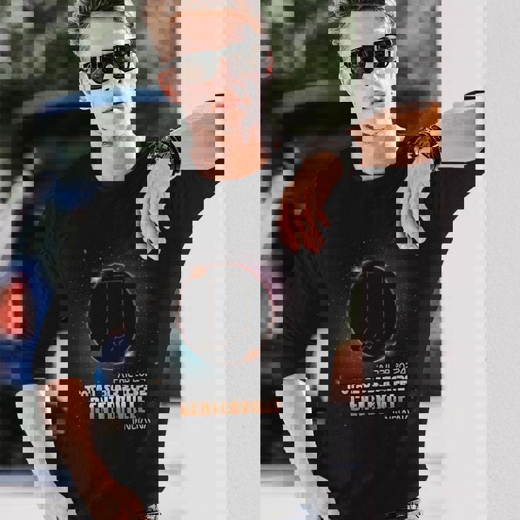 Centerville Indiana Total Solar Eclipse 2024 Long Sleeve T-Shirt Gifts for Him Centerville Indiana Total Solar Eclipse 2024 Long Sleeve T-Shirt Gifts for Him