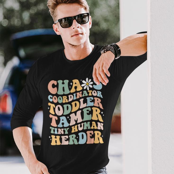 Chaos Coordinator Toddler Tamer Tiny Human Herder Daycare Long Sleeve T-Shirt Gifts for Him
