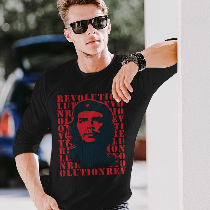 Che Guevara Revolution Red Cuban Guerrilla Rebel Langarmshirts Geschenke für Ihn