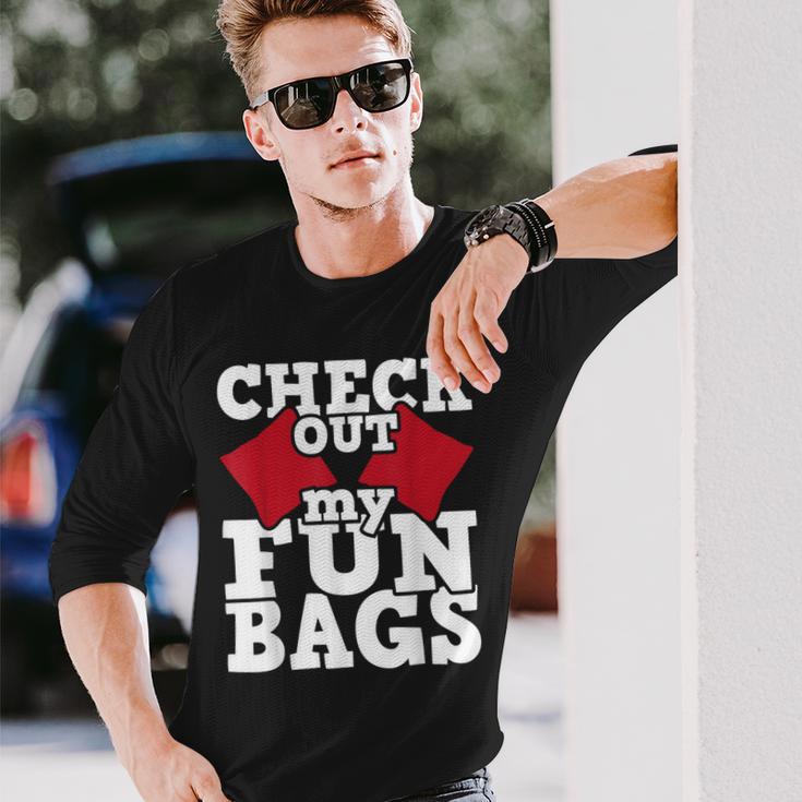 Check Out My Funbags Cornhole Player Bean Bag Game Long Sleeve T-Shirt Gifts for Him