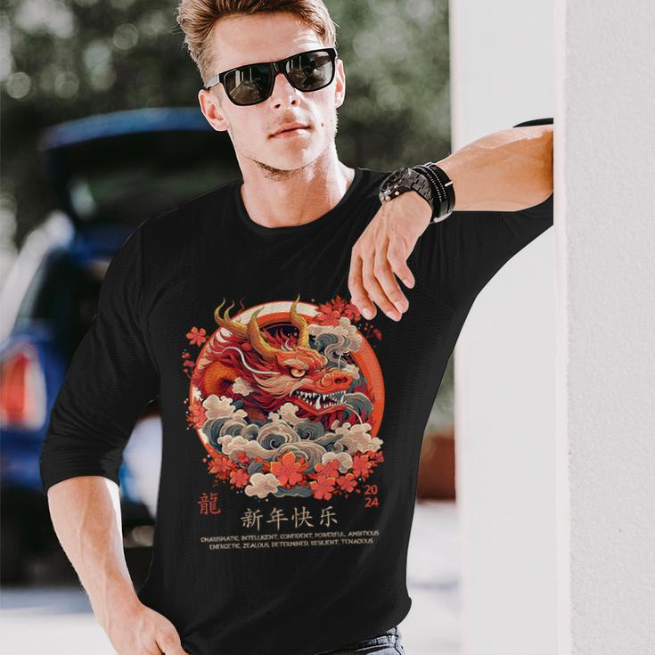 Chinese Lunar New Year Dragon Traits 2024 Year Of The Dragon Long Sleeve T-Shirt Gifts for Him