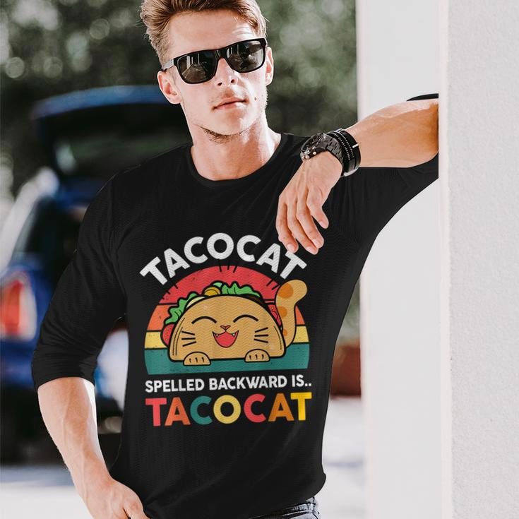 Cinco De Mayo Taco Ca Spelled Backward Tacocat Long Sleeve T-Shirt Gifts for Him